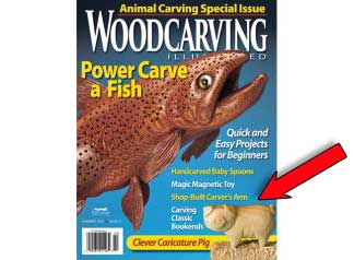 wood carving kit by Christine Coffman featured in Woodcarving Illustrated Magazine
